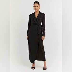 DISSH Sasha Black Long Sleeve Wrap Dress